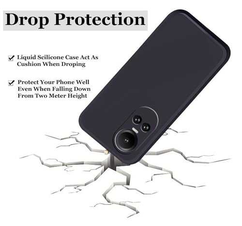 Image of A rtistque Liquid Silicone Back Cover Case for Oppo Reno 10 5G / Oppo Reno 10 Pro 5G Shockproof TPU Soft Flexible with Camera Protection - Black
