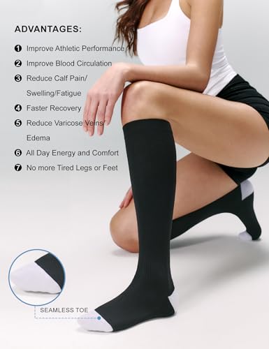 Image of FITRELL 3 Pairs Compression Socks for Women and Men 20-30mmHg-Circulation Support Socks