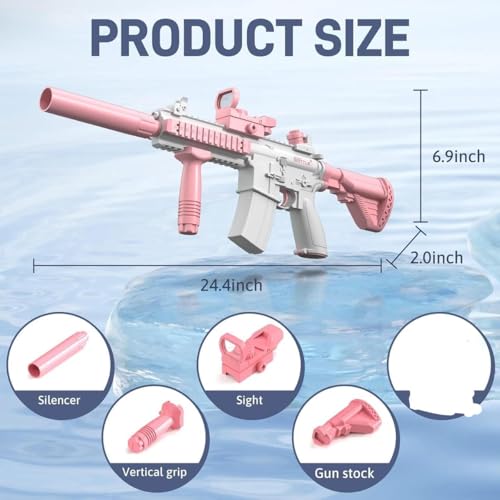 Image of MOROVIK Water Gun Toy with Automatic Water Absorption Function 25Ft Range | Self-Filling |High Pressure Mechanism Ideal Outdoor Toy for Pool & Beach Fun (Style 1) (Style 7)