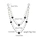 Fashion Layered Ceramic Bead Keychain - Sparkly Rhinestone Wallet Chains for Pants Jeans Accessories for Men Women (Black)