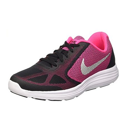 NIKE Girls' Revolution 3 Running Shoe (GS), Black/Metallic Silver/Hyper Pink/White, 6.5 M US Big Kid