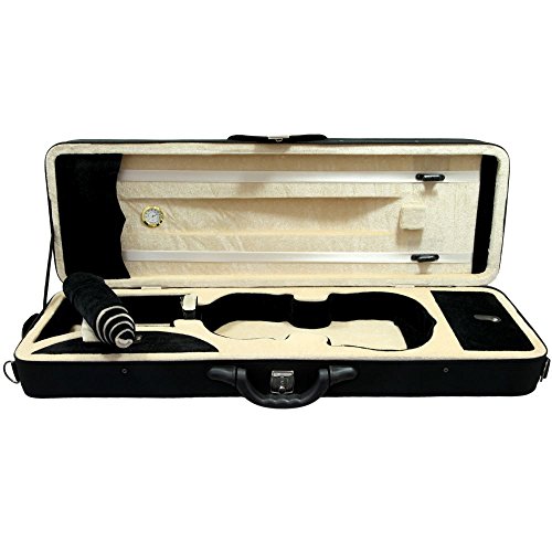 SKY Estojo para violino 4/4 tamanho completo profissional oblongo leve com higrômetro preto/champanhe