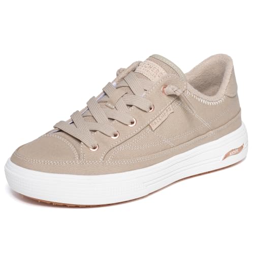 Skechers Women's Arch Fit Arcade-Meet Ya There Sneaker, Taupe, 9