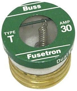 Bussmann Plug Fuse Dual Element 30 Amp 125 V Brass Industrial Strength Box / 45