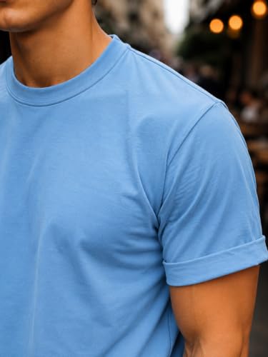 Image of INKKR Men's Solid Round Neck Half Sleeve Classic Cotton Bio-wash T-Shirt Combo | Crew Neck Cotton Tshirt for Men Combo