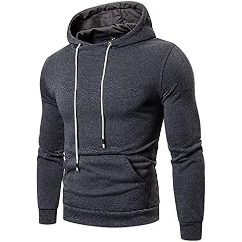 Colour men's jumper in size solid loose large jumper top with hooded blouse for men winter jacket, darkgray, XXL Cover