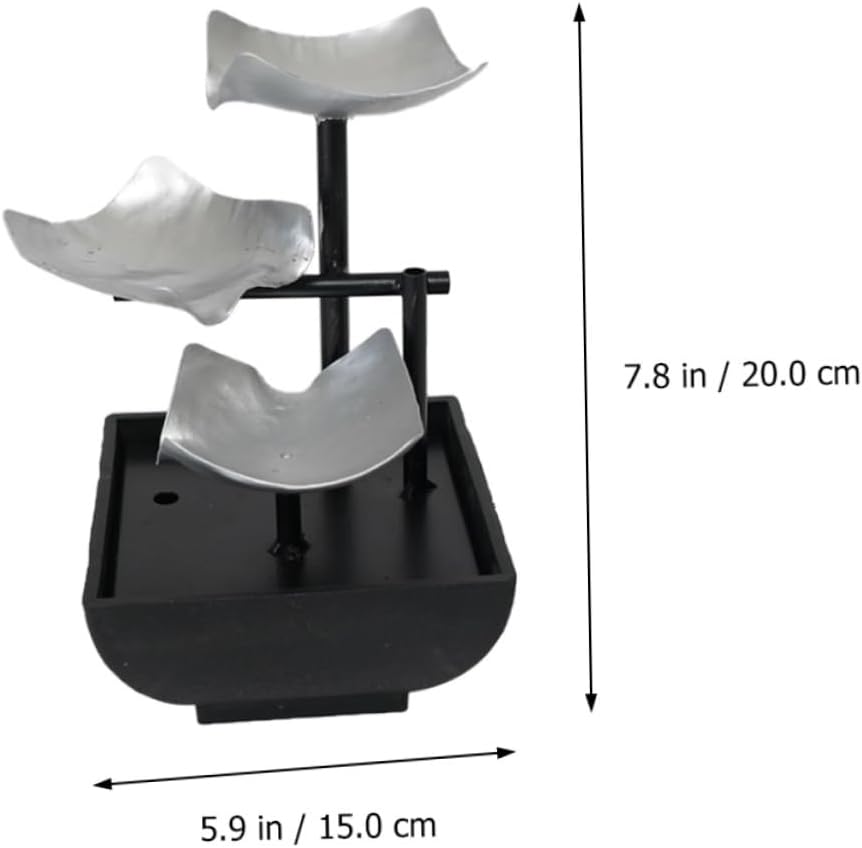Ciieeo Metal Desktop Waterfall Ornament Tabletop Fountain for Office Zen Decor