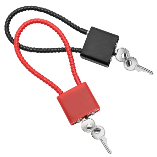 2 Piezas Candado Cable Acero con Misma Llave, Candado Taquilla con Llave, Candado Cable Largo Resistente para Puerta Bicicleta Gimnasio