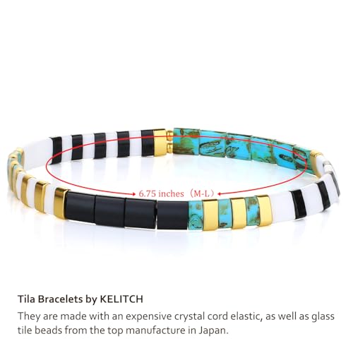 Image of KELITCH Women Pearl Beaded Bracelet Tila Stretch Bracelets Candy Colors Friendship New Jewelry