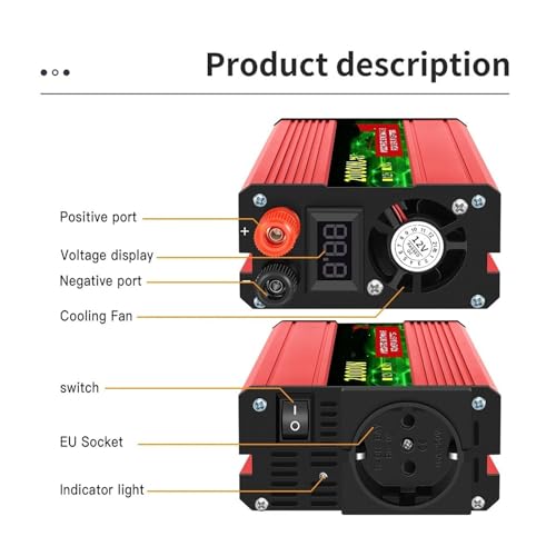 Convertisseur Puissance Onde Sinusoïdale Pure 12V 220V avec Écran Digital