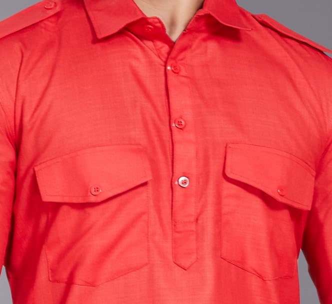 Image of DIVISIVE Men's Cotton Blend Pathani Kurta Pyjama Set