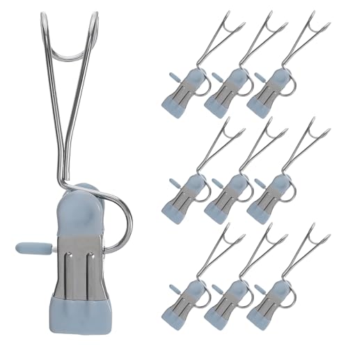 ABOOFAN 10pièces Lot De Pinces à Linge Longues Queues Crochets Pour Suspendre Vêtements Chaussettes Bleu Ciel