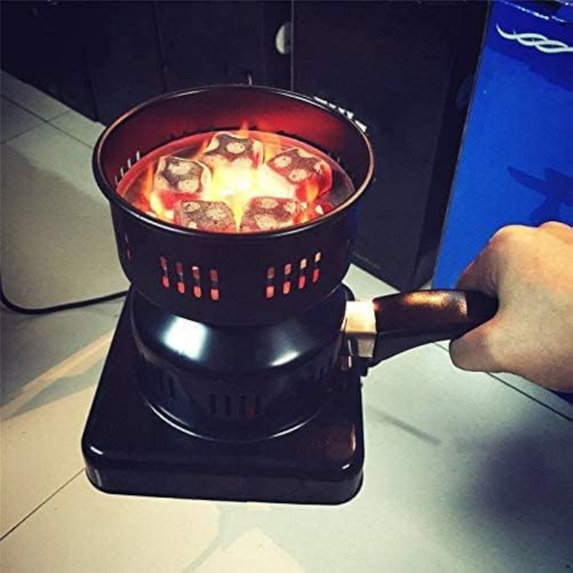 Electric Charcoal Burner Hot Plate, Black