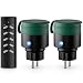 Produktbild deleyCON Outdoor Funksteckdosen Set Kompakt 2+1 für Außenbereich IP44 Garten Terrasse Balkon Garage Berührungsschutz 4-Kanal Fernbedienung schaltbare Steckdosen