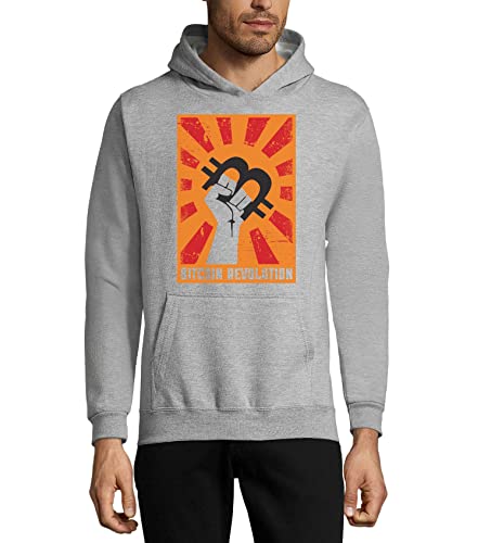 Sweat Bitcoin coton gris épais pour éviter le froid avec style