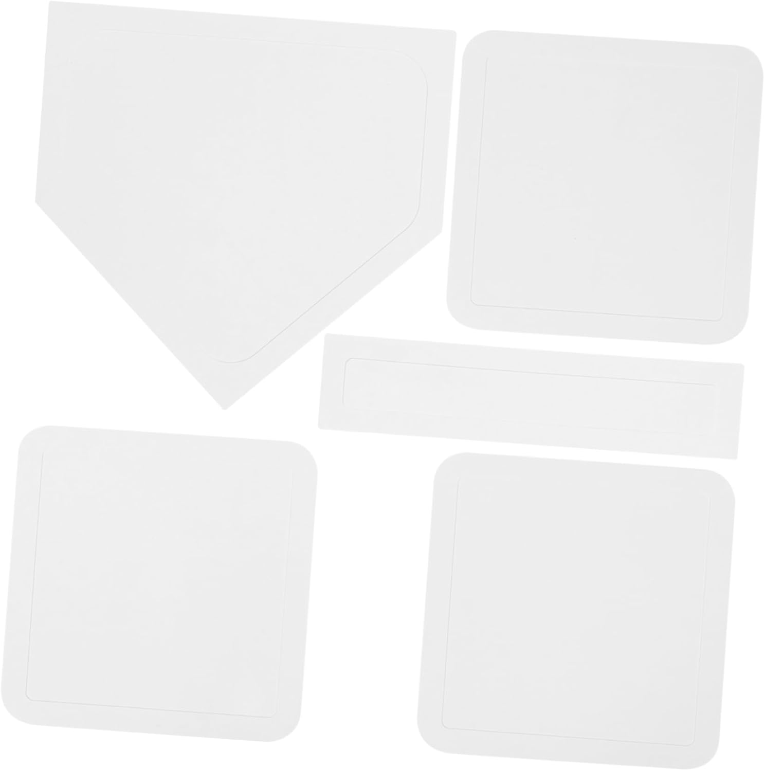 VANZACK 5pcs Baseball Softball Plate Baseball Base Set Backyard Play Baseballs Baseball Plate for School Nonslip