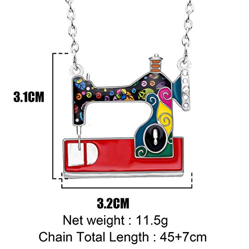 Bonsny Statement Enamel Alloy Sewing Machine Necklaces Pendants Choker Chain Fashion Jewelry For Women Girl Gifts (Multicolor) #TOP5