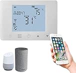 ANFEL Termostato Ambiente Caldaia Wifi Alexa | Cronotermostato Smart Intelligente Touch Screen Da Parete Monta Su Cassetta Incasso 503 Alimentazione 220V Per Riscaldamento Domestico Con Timer