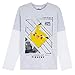 Pokèmon Camiseta Niño, Camisetas de Manga Larga Gris y Negra, con Pikachu Bulbasaur Charmander y Squirtle, Regalos para Niños y Adolescentes 3-13 Años (5-6 años, Gris)