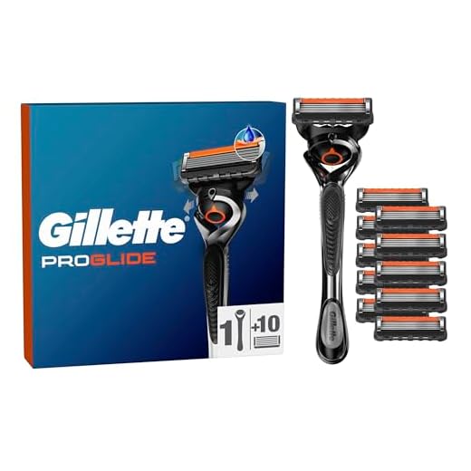 Gillette ProGlide Máquinilla de Afeitar Hombre con Tecnología FlexBall + 10 Cuchillas de Recambio (el embalaje puede variar), cuchillas de afeitar