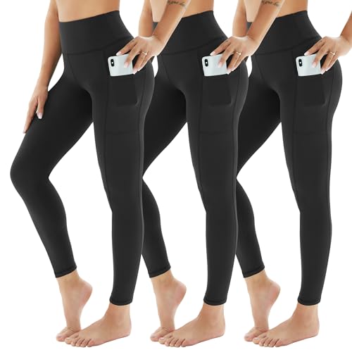 AMIYOYO Sport Leggings Damen mit Tasche High Waist Leggins Blickdicht...