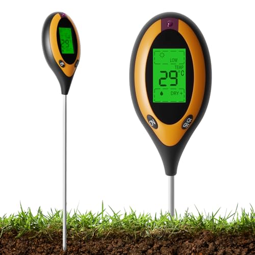 Bodenanalyse Rasen 4-in-1 Messgerät, Ph Wert Rasen Messen Digital, Boden Ph Test im Test