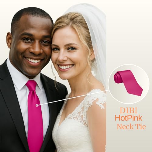 Image of Dibi Solid Color Ties for Men, Formal Mens Ties, Neck Tie, Classic Tie for Boys Women Teens, Wedding Business Costume Necktie
