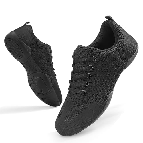 OITLSR Girls Cheer Shoes Black Youth Cheerleading Shoes Dance Athletic Training Breathable Dancing Lightweight Competition Comfortable Sport Sneakers Big Kid Size 6.5 Black 38
