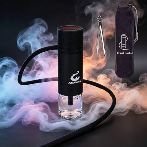 ASANMA Car Hookah Portable Hookah Set Travel Hookahs Small Mini Hookahs Shisha for Car Outdoor Travel Shisha Sheesha Narguiles Smoking