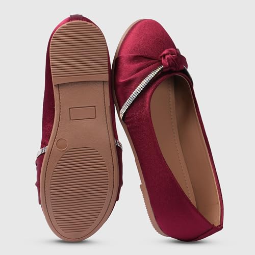 Image of toothless Kids Girls Belly Shoes | Shimmer Ballerinas with Rhinestone Detail | Comfortable Slip-On Ballet Flats, Festive Occasions & Weddings