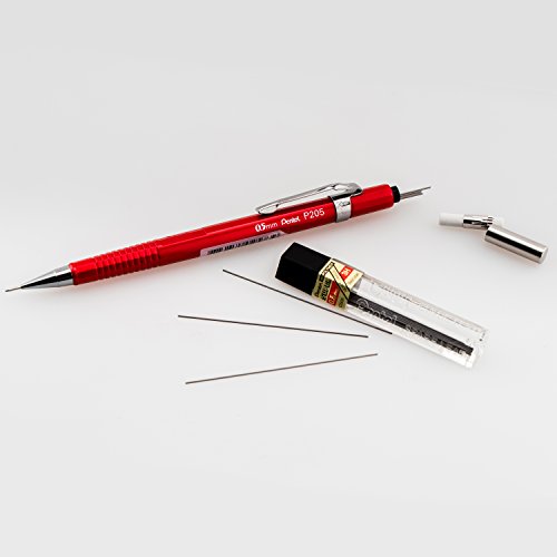 Pentel Sharp Mechanical Pencil, (0.5Mm), Metallic Red Barrel, Box Of 12 (P205Mb) #TOP5