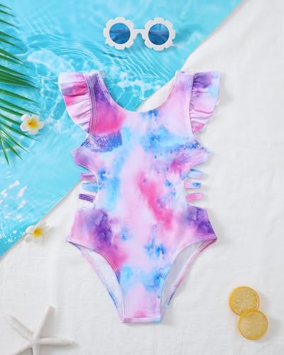 Image of Mioglrie Toddler Baby Swimsuit Girl Bathing Suit Girl 2T 3T 4T 5T 6T Girls One Piece Swimsuits Color Block Swimwear