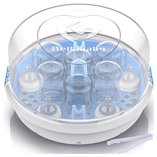 Bellababy Baby Bottle sterilizer Microwave Steam Sterilizer for Baby Bottles, Pacifier, Breast Pumps Accessories, Large Capacity, 99.99% Disinfection in 2 Mins