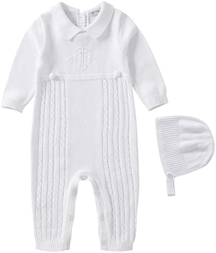 Booulfi 2 Pc Knit Newborn-12 Months Boy Clothes,Baptism Christening Outfits