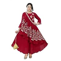 Sree RADHE Gown for Women Long Frock with Dupatta & Potli Bag (XX-Large)