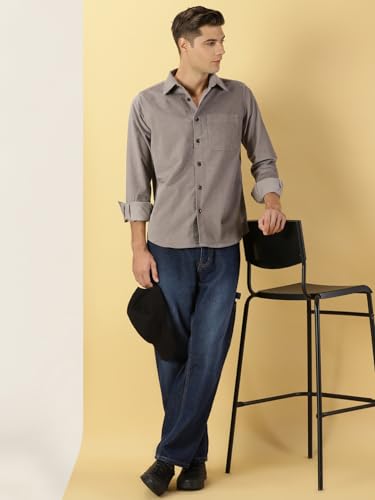 Image of Thomas Scott Men's Cotton Slim Fit Premium Corduroy Casual Shirt
