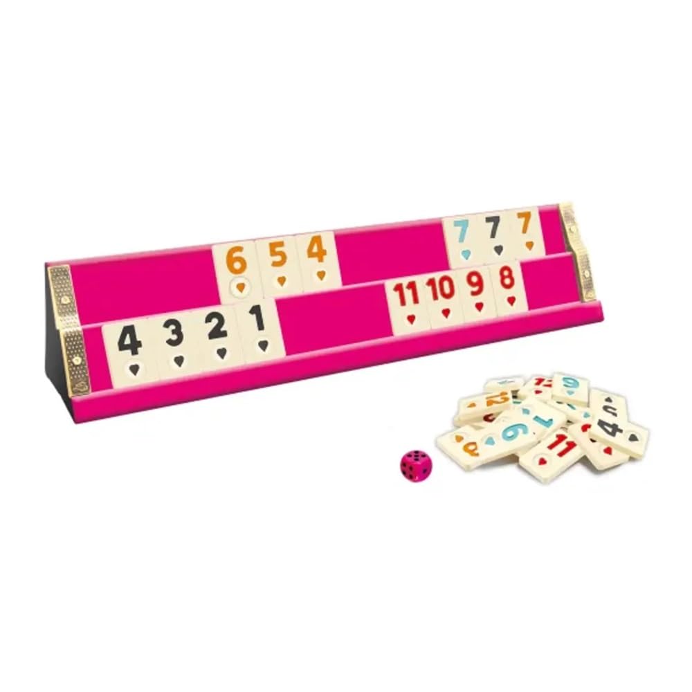 Star-Rummy Spiel Set aus massiv Holz mit Melamin Steinen, Rommé, Okey Set, Gesellschaftsspiel, Familienspiel