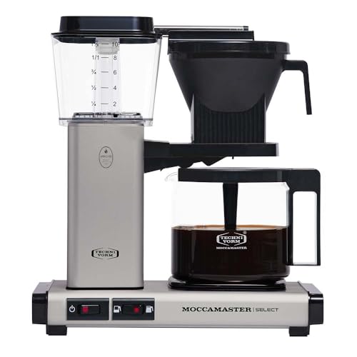 Moccamaster KBG Select, Filterkaffeemaschine, Retro Kaffee Maschische, Matt Silver, 1.25 Liter