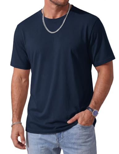 Image of MAGCOMSEN Mens T-Shirts Short Sleeve UPF 50+ Lightweight Moisture Wicking Basic Crewneck Casual Summer Cooling T Shirt