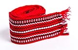 Ukrainian hand woven homespun Hutsul Belt Red KRAYKA 7 cm for Vyshyvanka