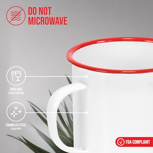 Taza grande clásica Red Co de metal esmaltado 22 oz miniatura 4