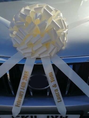 AJ Party Store Giant Personalised wedding car bow + 6 metres of ribbon Giant wedding gift bow Handmand to order (Red)