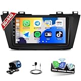 2G+64G Android Car Stereo for Mazda 5 2010-2015 Upgrade Radio Replacement with Wireless Apple CarPlay, Android Auto Bluetooth Mirror Link GPS Navigation Head Unit WiFi FM/RDS SWC Backup Camera Mic
