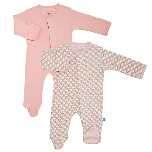 Image of Magnetic Me Simply (2 Pack) Footie Pajamas 100% Organic Cotton Baby Sleepwear Quick Magnetic Fastener Sleeper