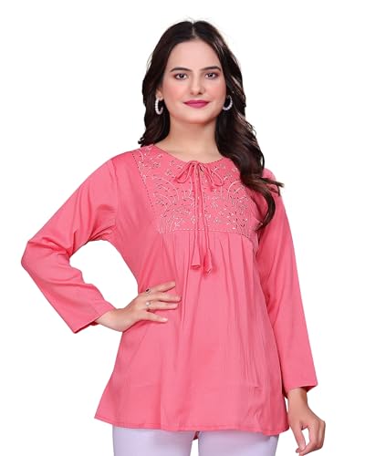 Image of Women's Tunics - Stylish & Comfortable Kurti for Women | Elegant 3 /4 Sleeve Designer Tunic Tops for Women | Indian Ethnic Short Kurti for Casual, Festive