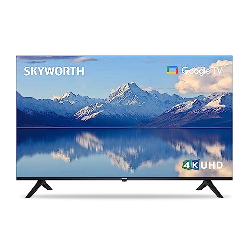 Image of Skyworth 55-Inch UE7600 Series LED 4K UHD Compatible with Google TV, HDR10, Dolby Audio, Bezel-Less Design, Ultra-Slim, Bluetooth Remote, Smart TV with Chromecast and Google Assistant Built-in