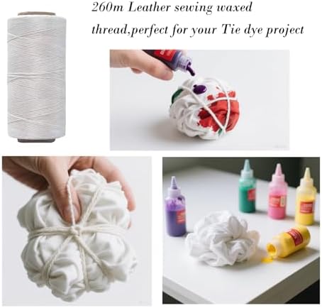 SSKKBX Tie-Dye Tool Kit with Sinew Puller, Waxed Thread & Rubber Bands — 사진 2