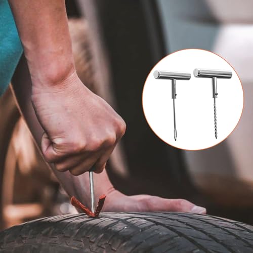 Image of Tire Repair Puncture Tool Kit Heavy Duty Stanless Steel T-Handle Tire Repair Tool for Automobiles Motorcycles