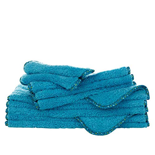 CAMPANELLI PuppyFur Microfiber Towels - 10-Piece Set - Super Soft, Gentle, Plush Cleaning Cloths for Dusting, Electronics, Cars and More - Machine Washable and Dryer Safe (Aqua)