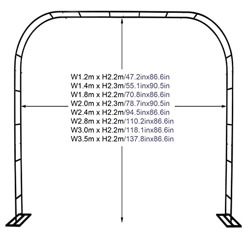 Arco de jardín metálico de 240x220 cm con base estable para enrejado de plantas 7